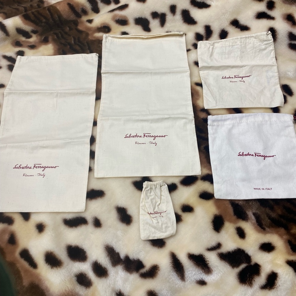 Salvatore Ferragamo dust bags from mini to big.